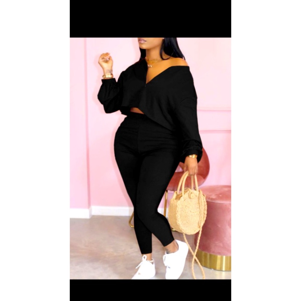 Black 2 Piece Set Plus Size